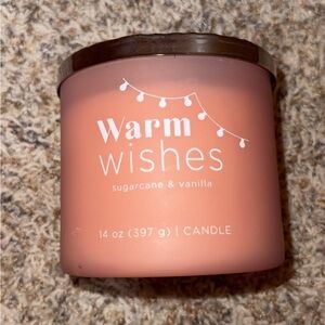 Kirkland's Home "Warm Wishes" Sugarcane & Vanilla candle